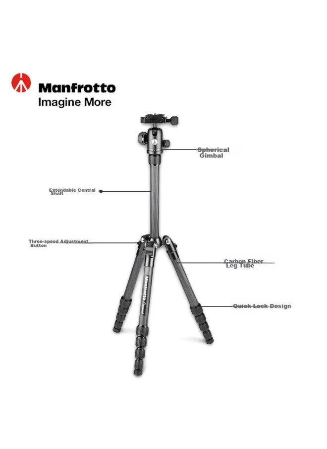 Manfrotto Manfrotto Element Series Small Carbon Fiber Tripod, Panoramic Ball Head, Reverse Folding, Portable, Outdoor Dslr Camera Shooting Tripod, Mkeles5cf-bh  - Image 4