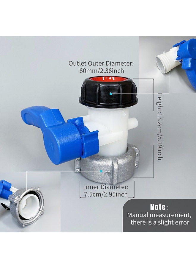 Generic 75mm Outlet Tap for IBC Tank Drain Adapter Tap Adapter Valve Stopcock Rainwater Tank Drain Tap for IBC Tank Fitting for Oil Fuel Water  - Image 2