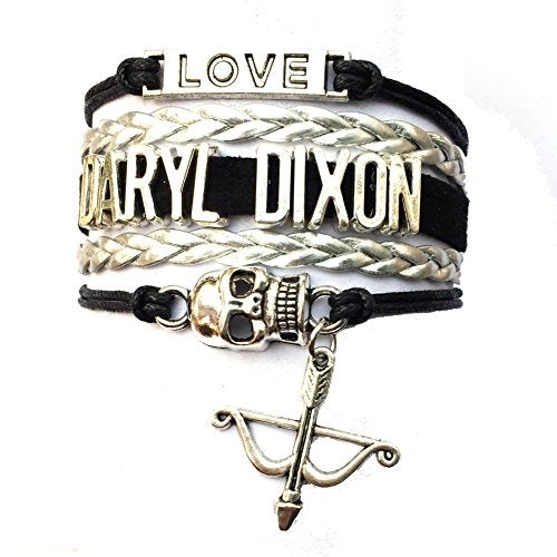 DOLON Braided Daryl Dixon Skull Bracelet Walking Dead Fans Gift Black with Silver - Image 5