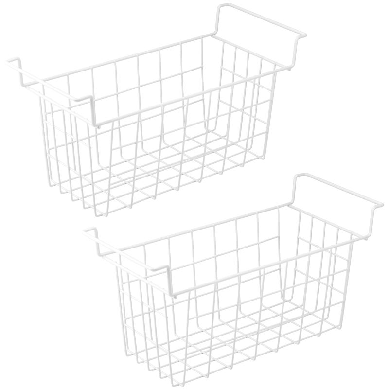 Orgneas 175 Inch Freezer Organizer Bins for Chest Freezer Refrigerator Basket Storage Rack Bins Deep Freezer Metal Wire Baskets 2Pcs