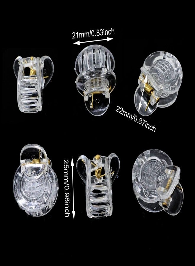 Honbay 60PCS Plastic Mini Hair Claw Clips Clear Mini Hair Clamps Strong Grip Hair Accessories for Women - Image 2