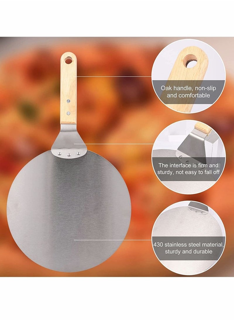 Y&D Stainless Steel Pizza Peel, 10 Inch Round Heat-resisting Paddle with Non-Slip Wood Handle, Peel Pad Spatula for Baking Homemade and Bread, 1 Pcs  - Image 5