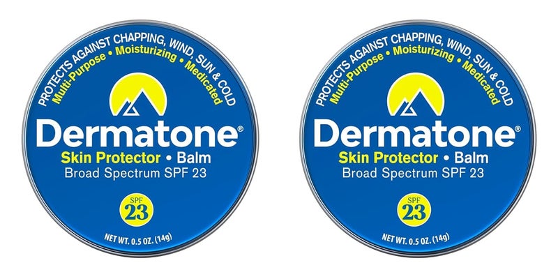 Dermatone Skin Protector Balm | Classic Tin 2-Pack | All Year Long Skin Barrier Protection | Moisturizing | Heals & Repairs | SPF23 | Ski Balm | Advanced Skin Therapy, 0.5 oz - Image 1