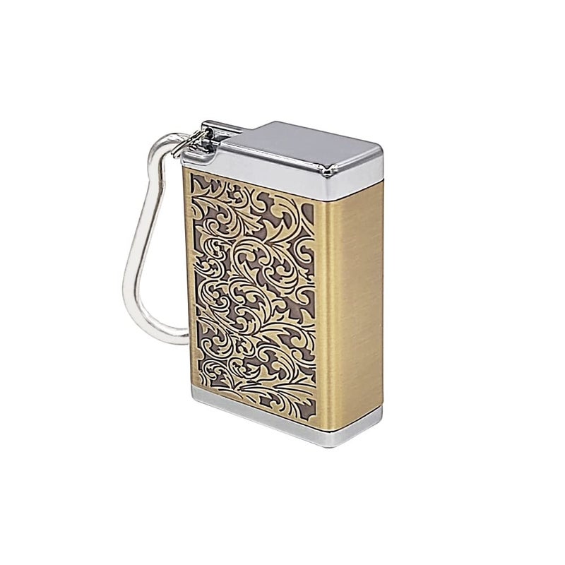 Hourwof Metal Portable Ashtray with lidOutdoor Pocket Ashtray for CigarettesCute Travel Ash Trays with KeychainRelief Bronze