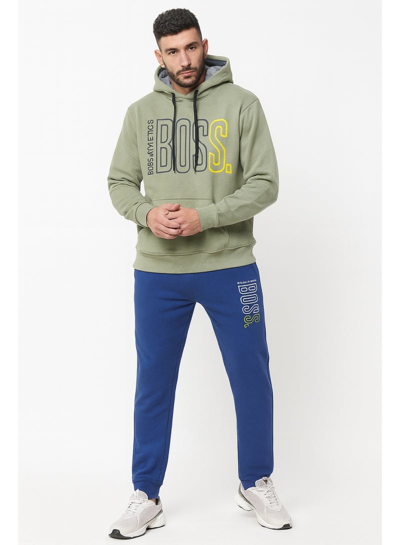 Men's Printed Hoodie & Joggers Tracksuit Set- Sage Green - Image 1