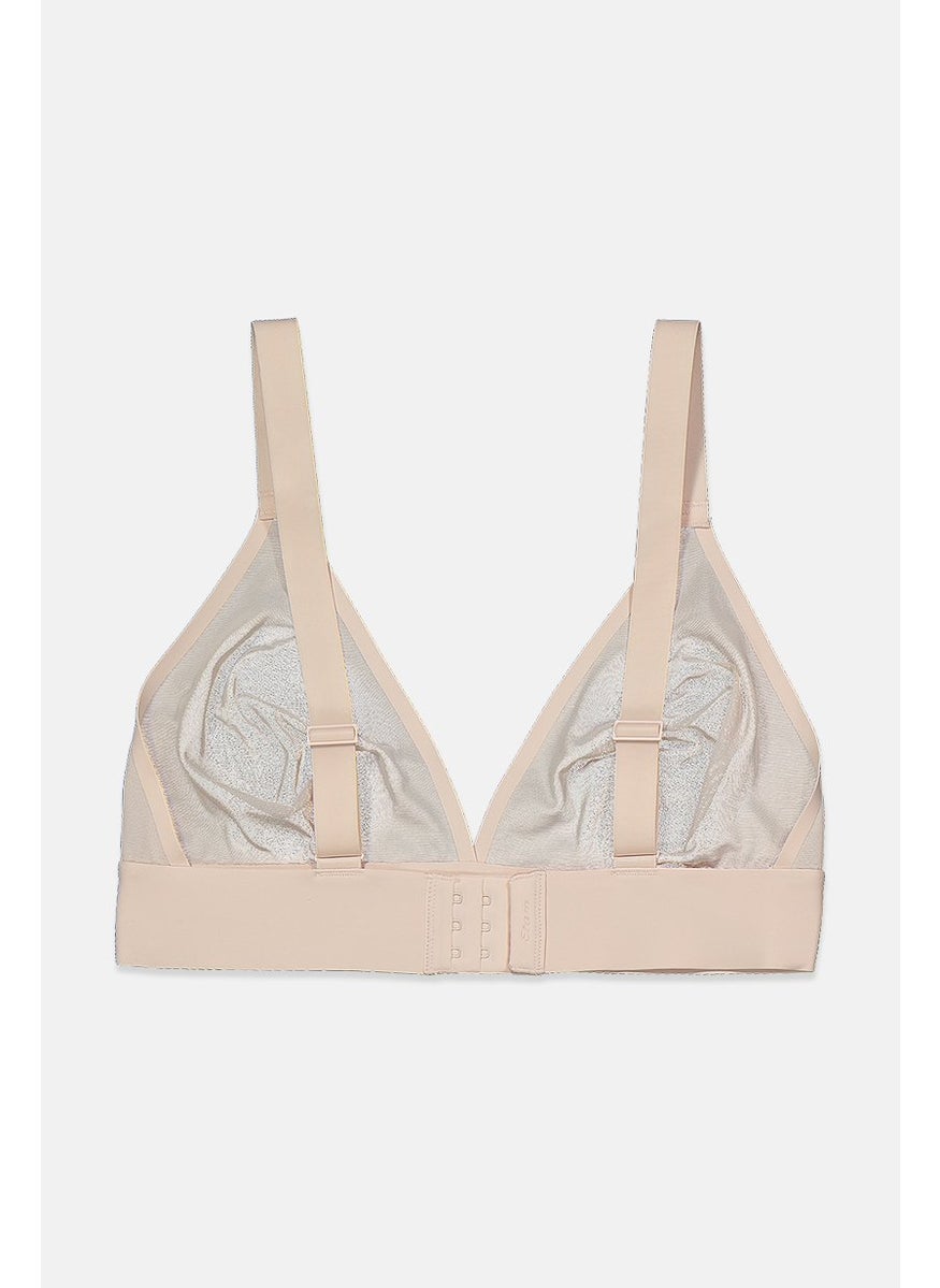 Etam Women Non,Padded Mesh Bra, Peach  - Image 2