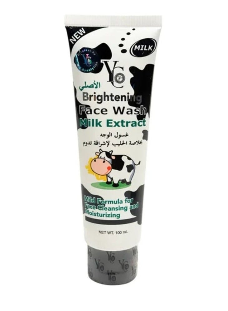 YC Milk Extract Brightening Face Wash – Mild Cleansing & Moisturizing, 100ml - Image 1