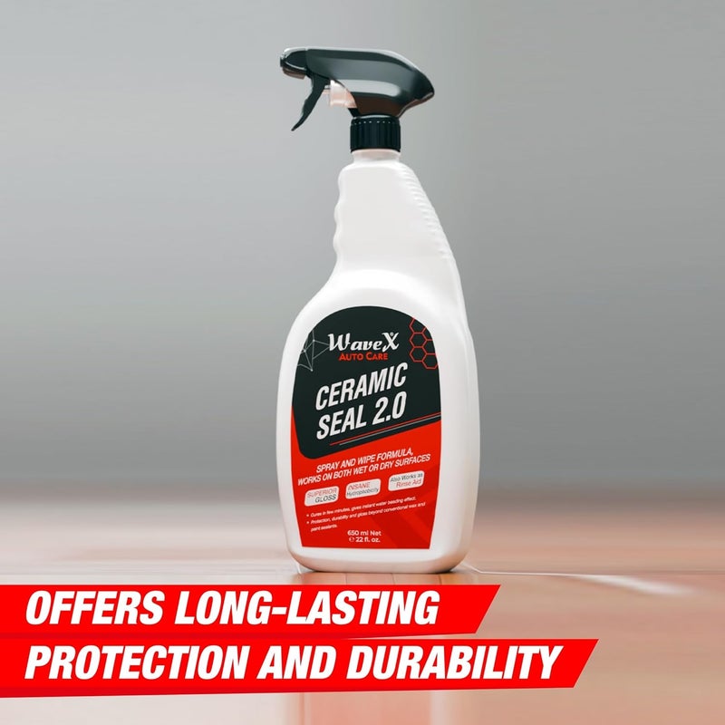 WAVEX Ceramic Seal 2.0 | Liquid 650Ml -Better Than Car Wax And Paint Sealant | Advanced Hydrophobic Spray And Wipe Formula For Ultimate Vehicle Shine, Slickness & Uv Protection, Multicolor - Image 3