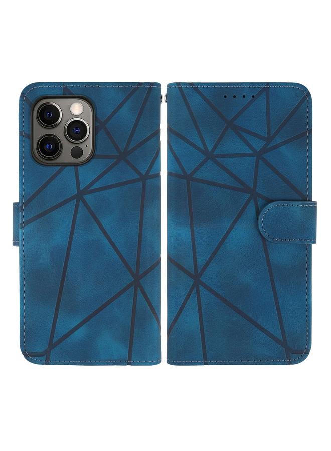 Zaboon Case For iPhone 12 Pro Max Skin Feel Geometric Lines Leather Phone Case - Image 2