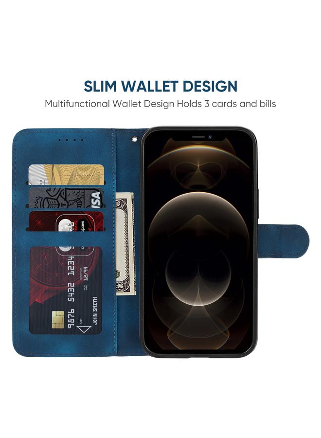 Zaboon Case For iPhone 12 Pro Max Skin Feel Geometric Lines Leather Phone Case - Image 3