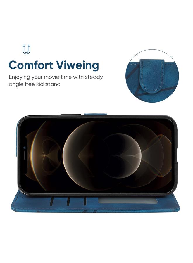 Zaboon Case For iPhone 12 Pro Max Skin Feel Geometric Lines Leather Phone Case - Image 4