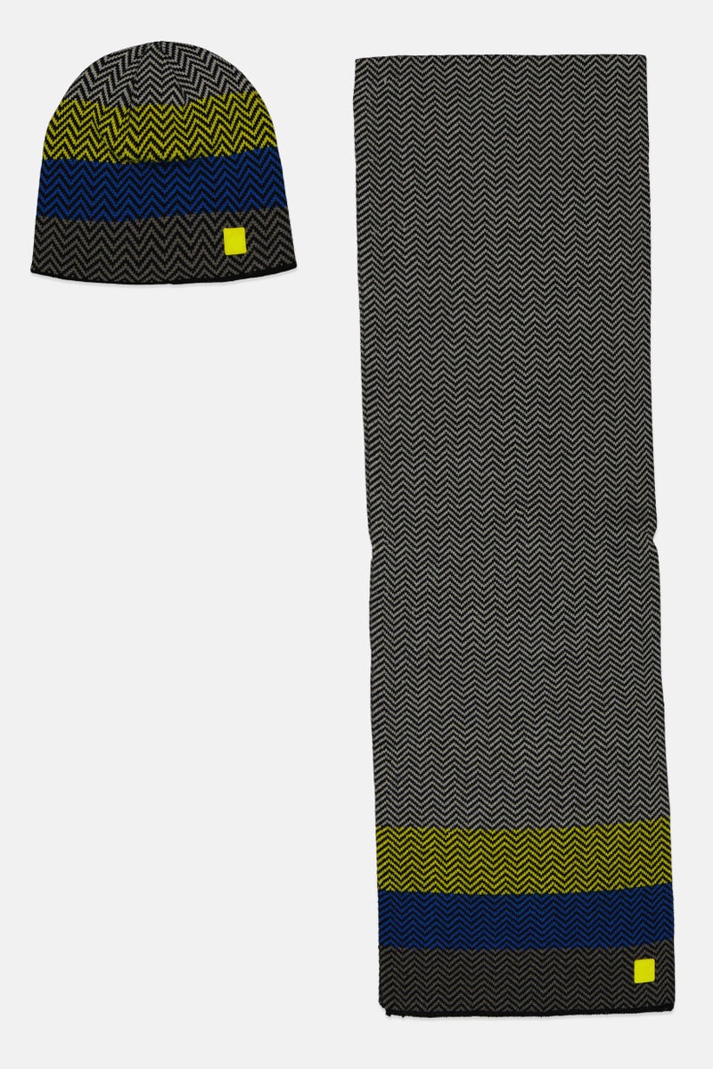 Body Glove Women Colorblock Hat Scarves Sets 190 L x 26 H cm, Navy - Image 1