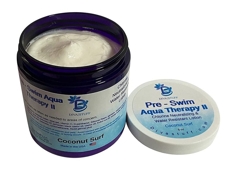 Diva Stuff Pre-Swim Aqua Therapy Chlorine Neutralizing Body Lotion, Protects Skin From Chlorine and Salt Water (Coconut Surf Water Resistant) - Image 3