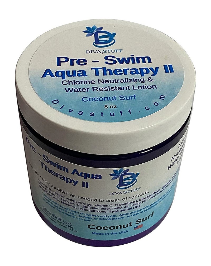 Diva Stuff Pre-Swim Aqua Therapy Chlorine Neutralizing Body Lotion, Protects Skin From Chlorine and Salt Water (Coconut Surf Water Resistant) - Image 1