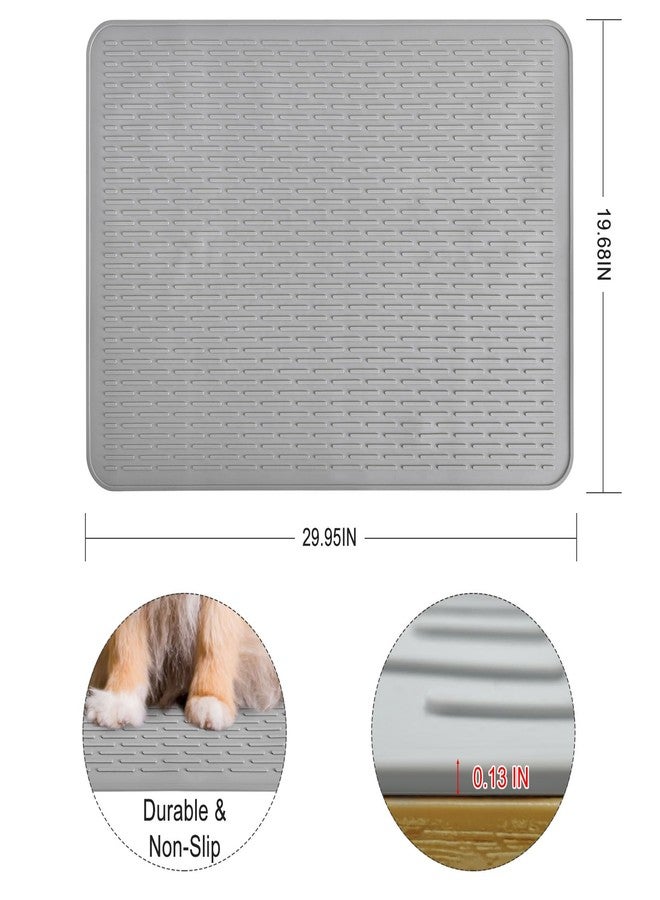 Avoirdus Grooming Table Mat for Dog, 28 x 20 Inches, Grey, Non-Slip Silicone Mat for Small & Medium Pet Bathing - Image 2