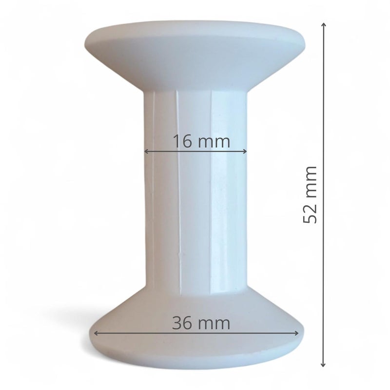 Custom Plastic Thread Spools, White, 52mm Height, 36mm Base, Set of 16, Heavy Plastic, DIY Crafting Bobbin, Plastic Reel (Empty) - Image 3
