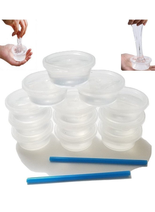 JM Future 12 Pack Crystal Clear Slime Mud Putty Creative Diy Great Toy For Any Favor Gift Birthday. Non Sticky Stress Relief Super Soft & Squishy Slime Toy Kit For Kids And Adults Transparent Clear - Image 1