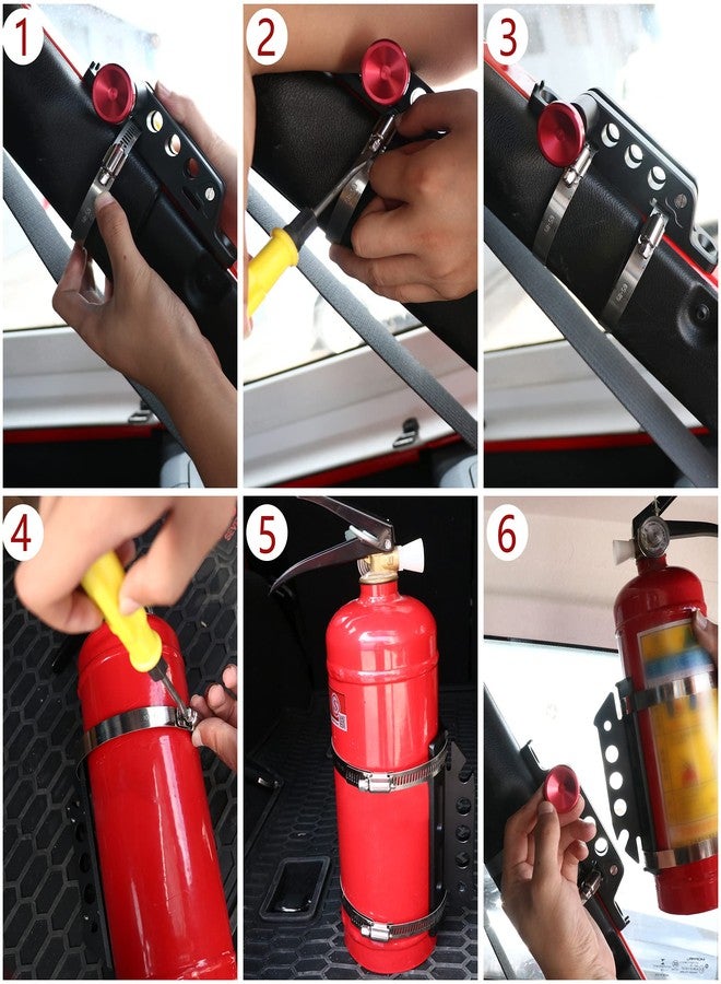 Bestaoo Adjustable Roll Bar Fire Extinguisher Mount Holder for Jeep Wrangler TJ JK JKU JL UTV Polaris RZR Ranger Camper Van, Aluminum, Quick Release - Image 5