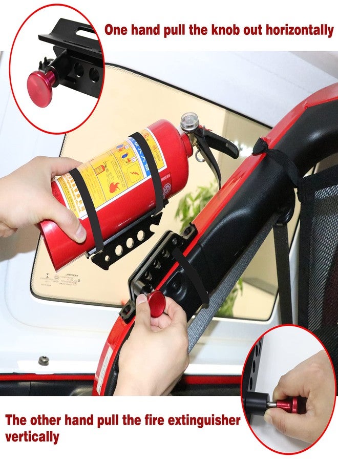 Bestaoo Adjustable Roll Bar Fire Extinguisher Mount Holder for Jeep Wrangler TJ JK JKU JL UTV Polaris RZR Ranger Camper Van, Aluminum, Quick Release - Image 2