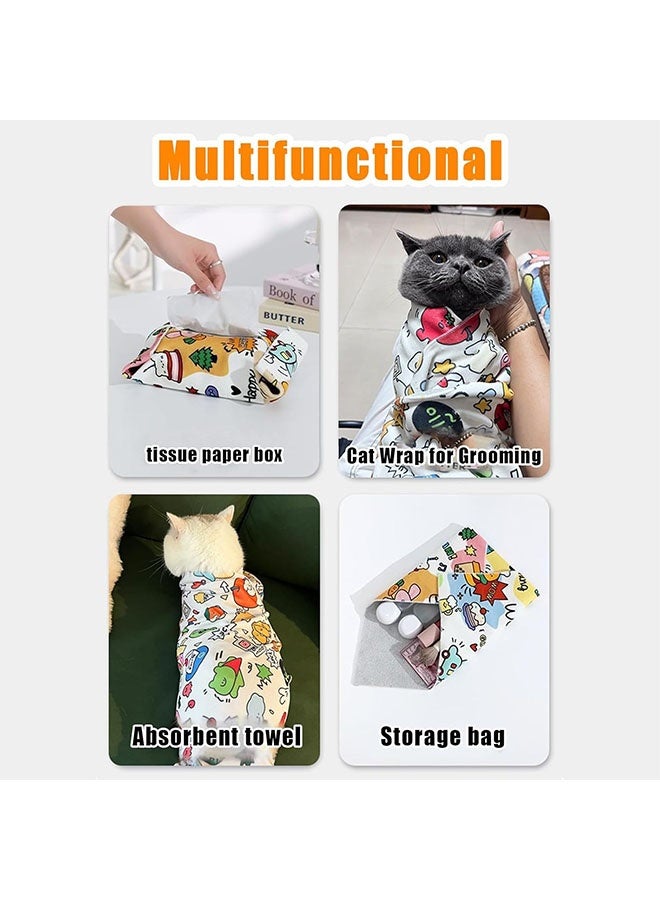 Magic self-adhesive cloth cosmetic bag, self-adhesive magic cloth cosmetic bag, anti-scratch and anti-collision protective cloth, cat soothing wrap, multi-functional self-adhesive travel cosmetic bag (70 cm) - Image 3