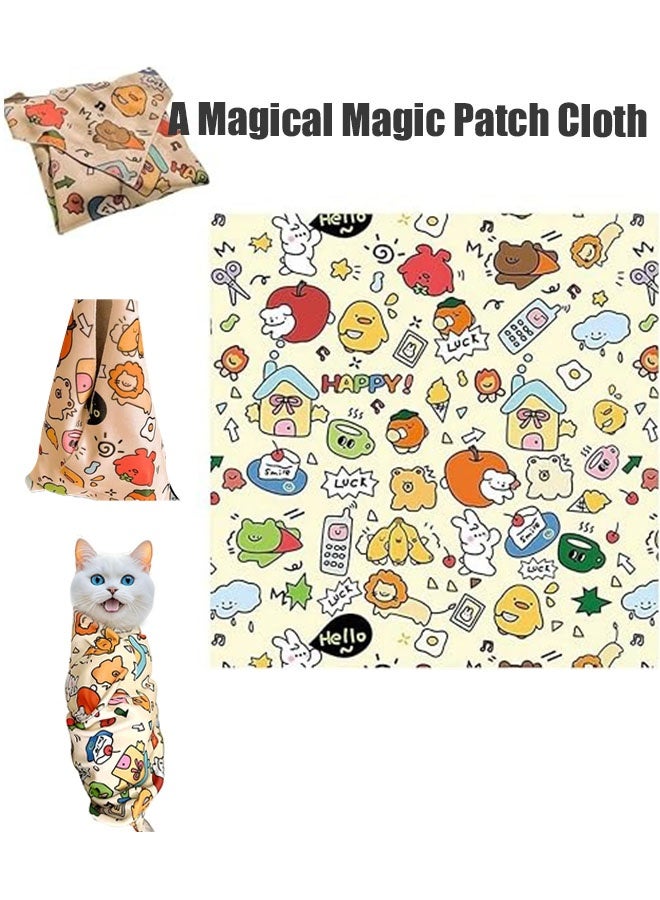 Magic self-adhesive cloth cosmetic bag, self-adhesive magic cloth cosmetic bag, anti-scratch and anti-collision protective cloth, cat soothing wrap, multi-functional self-adhesive travel cosmetic bag (70 cm) - Image 1