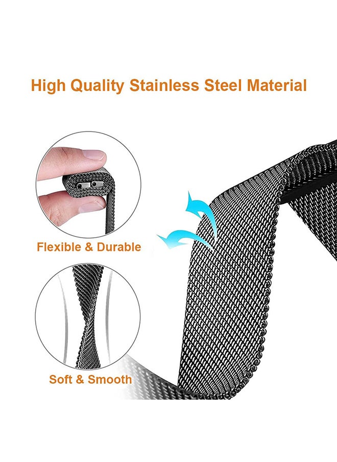 O Ozone - Milanese Loop Band For Samsung Galaxy FIT3, Magnetic Stainless Steel Mesh Adjustable Replacement Straps for Men Women - Starlight - Image 1