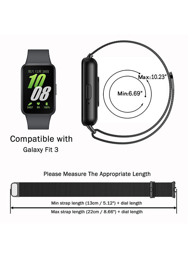 O Ozone - Milanese Loop Band For Samsung Galaxy FIT3, Magnetic Stainless Steel Mesh Adjustable Replacement Straps for Men Women - Starlight - Image 1