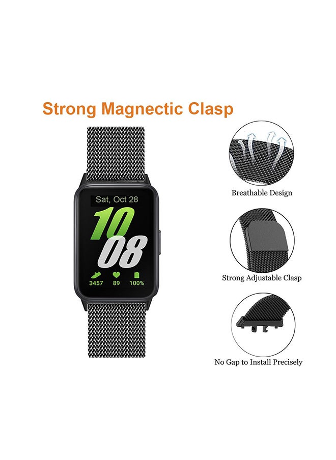 O Ozone - Milanese Loop Band For Samsung Galaxy FIT3, Magnetic Stainless Steel Mesh Adjustable Replacement Straps for Men Women - Starlight - Image 1