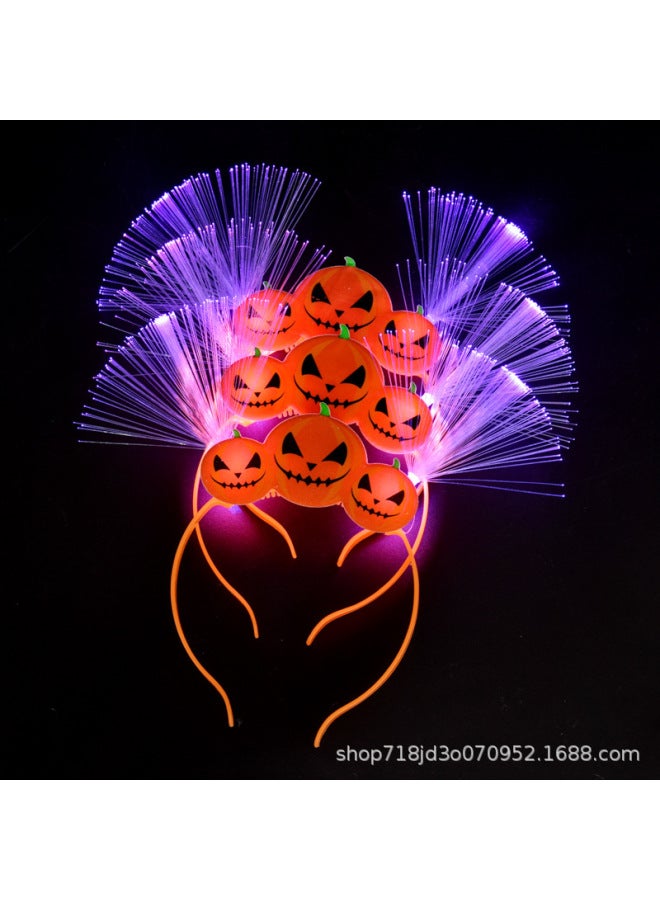 Cross-border Halloween Party Luminous Pumpkin Lantern Hoop Ghost Festival Stage Performance Supplies Skull Head Hoop Hair Hoop Props 