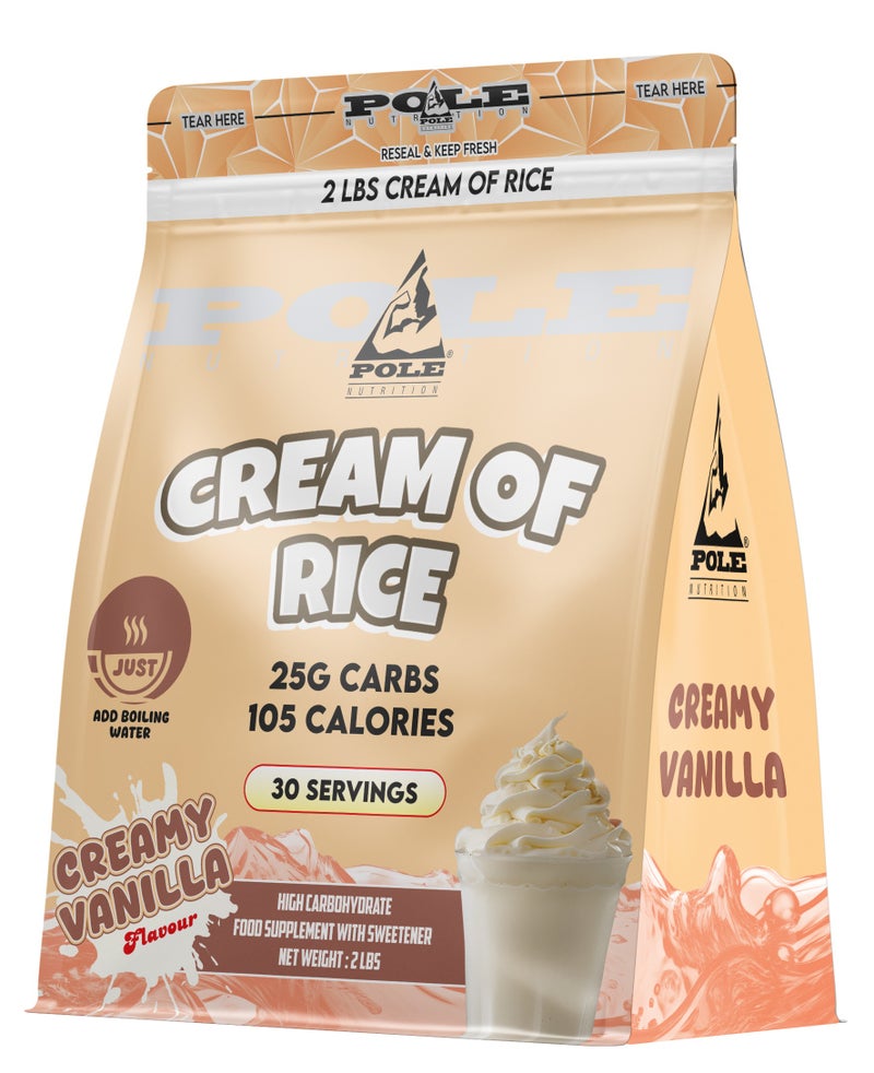 POLE NUTRITION Cream of Rice High Carbohydrate Rice Powder - Creamy Vanilla, 2 lbs (30 Servings) - Image 1