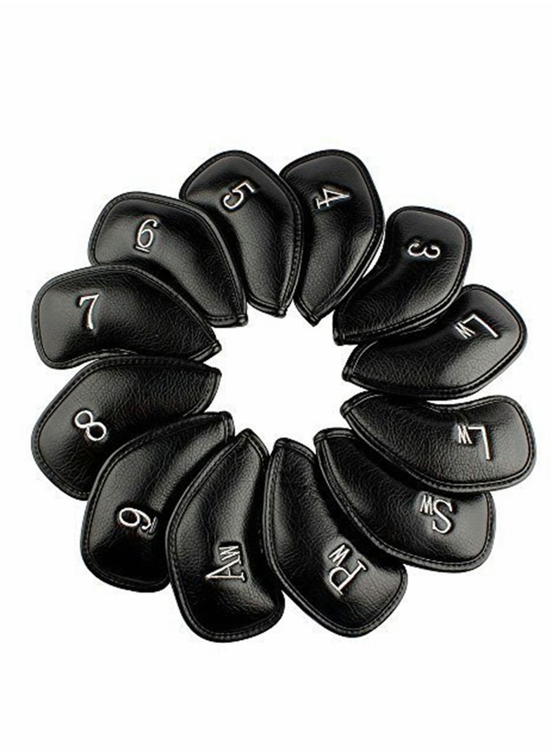 Generic - 12 Durable Leather Golf Club Head Covers Set for All Brands Perfect for Men and Women Golf Lovers - Image 1