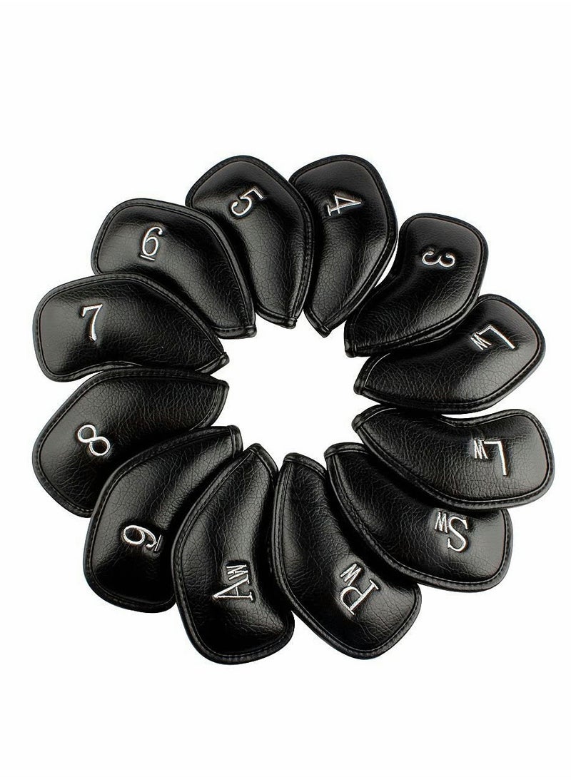 Generic - 12 Durable Leather Golf Club Head Covers Set for All Brands Perfect for Men and Women Golf Lovers - Image 1