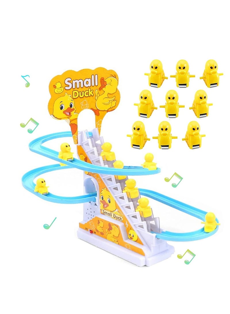 Electric Duck Racing Game Set with LED Lights and Music, Fun Climbing Toy for Toddlers and Kids, Engaging Roller Coaster Experience - Image 1