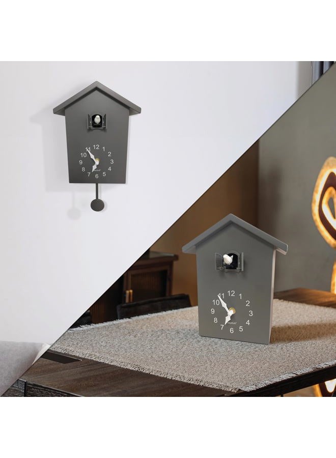 WALPLUS Minimalist Cuckoo Clock Grey Pendulum Quartz Bird Clock Pendulum Clock Wall Art Wall Clock Home Bedroom Office Living Room Decoration Clock Idea - Image 2