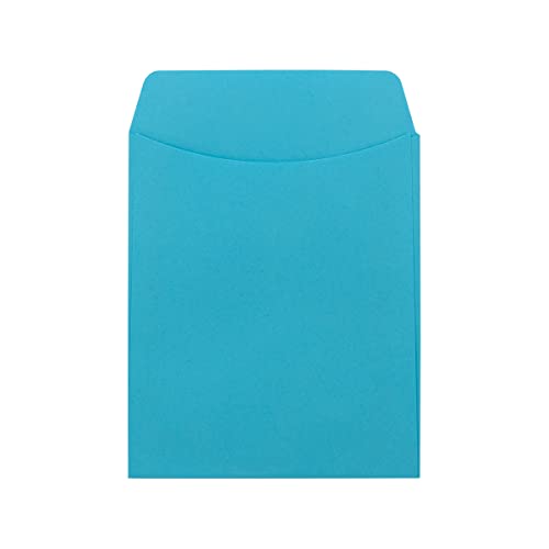 Hygloss 30 Library Card Pockets 3.5x5 Inch - Non-Adhesive Pocket Envelopes - Light Blue - Classroom Envelope Pockets - Ideal for Organizing - Colorful Small Library Book Pocket - Image 1