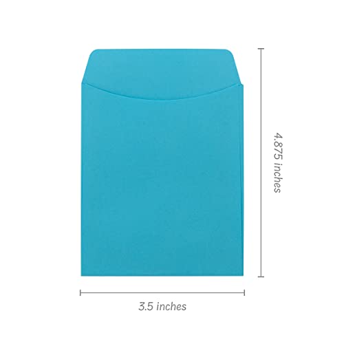 Hygloss 30 Library Card Pockets 3.5x5 Inch - Non-Adhesive Pocket Envelopes - Light Blue - Classroom Envelope Pockets - Ideal for Organizing - Colorful Small Library Book Pocket - Image 2