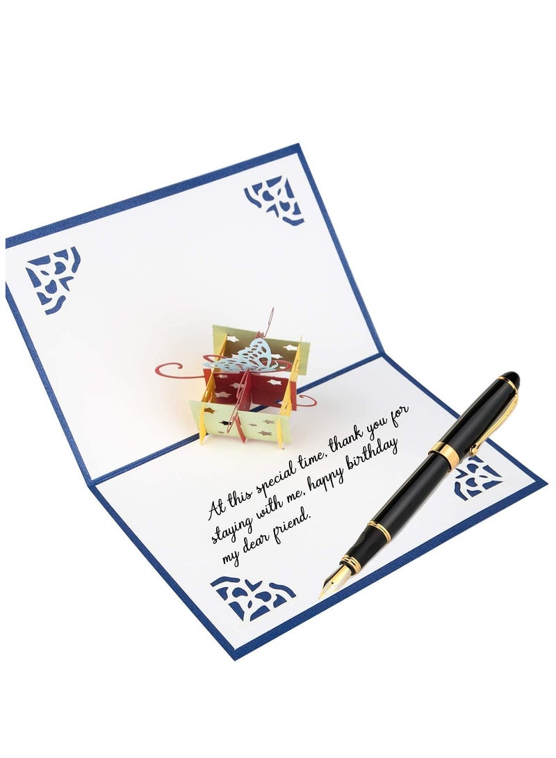 KASTWAVE Dad Birthday Card Happy Birthday Card for Husband Handmade with 3D Pop Up Present Blank Vintage Pop Up Birthday Card - Image 1