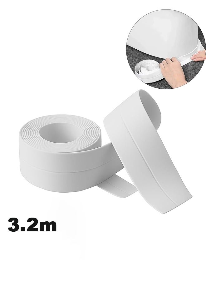 Sealing Tape Waterproof Gap Strip, 3.2m White Caulk Strip for Kitchen Sink, Bathroom, Toilet, Mold & Moisture Proof Adhesive Corner Sticker - Image 1