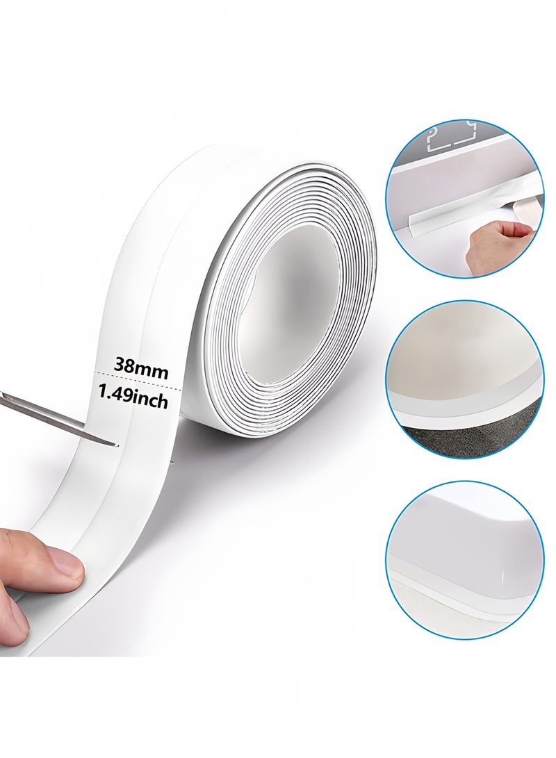 Sealing Tape Waterproof Gap Strip, 3.2m White Caulk Strip for Kitchen Sink, Bathroom, Toilet, Mold & Moisture Proof Adhesive Corner Sticker - Image 4