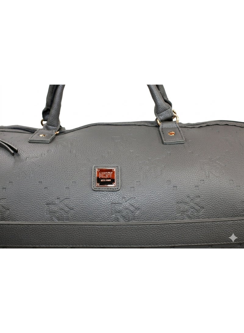 DKNY Embossed Softside Duffle Bag | Color Charcoal - Image 3