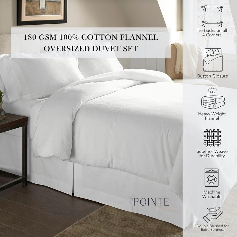 Pointehaven 180 GSM Cotton Flannel Duvet Set - Twin/Twin XL, Northwoods - Image 4