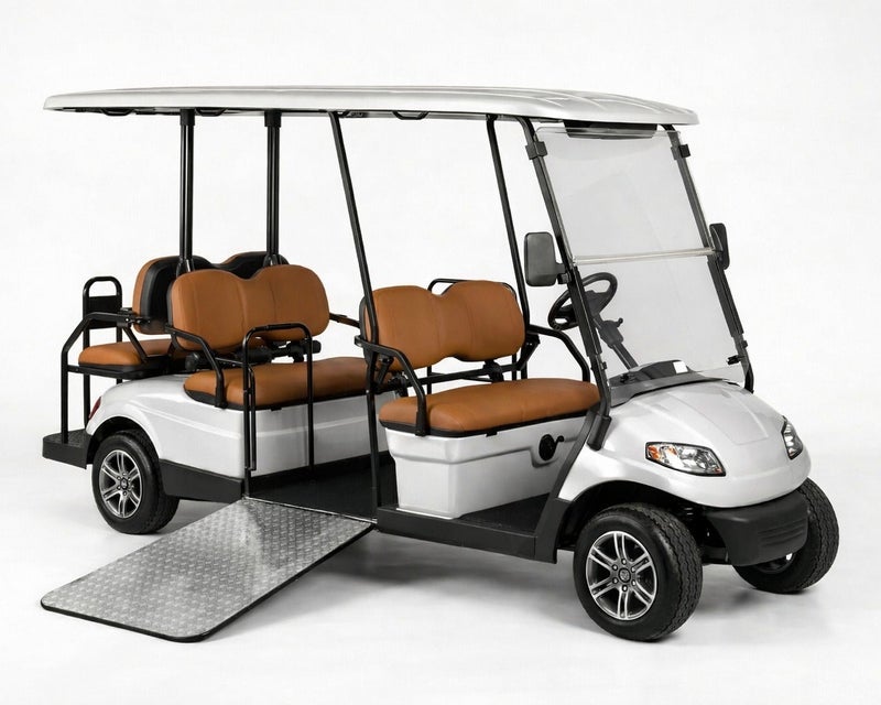 EPIC Handicap Non-Lifted 6-Seater Electric Golf Cart with Lithium Battery 150Ah & Standard Tires |  LSEV (Silver) - Image 2