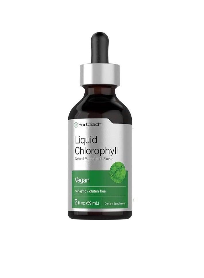Horbäach Liquid Chlorophyll, Natural Peppermint Flavor, 2 oz - Image 1