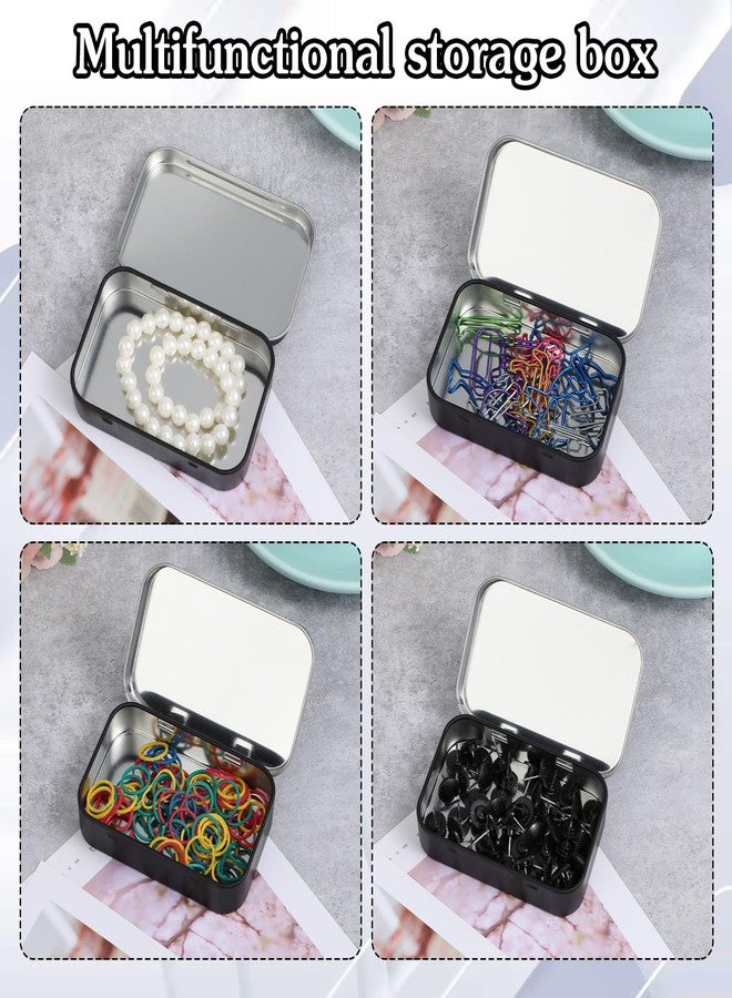 Dimeho 1 Pcs Metal Rectangular Tins Mini Empty Hinged Box Small Storage Containers Portable Tiny Items Organizer for Home Storaging Candies Keys Earrings Gifts Handcrafts - Image 4