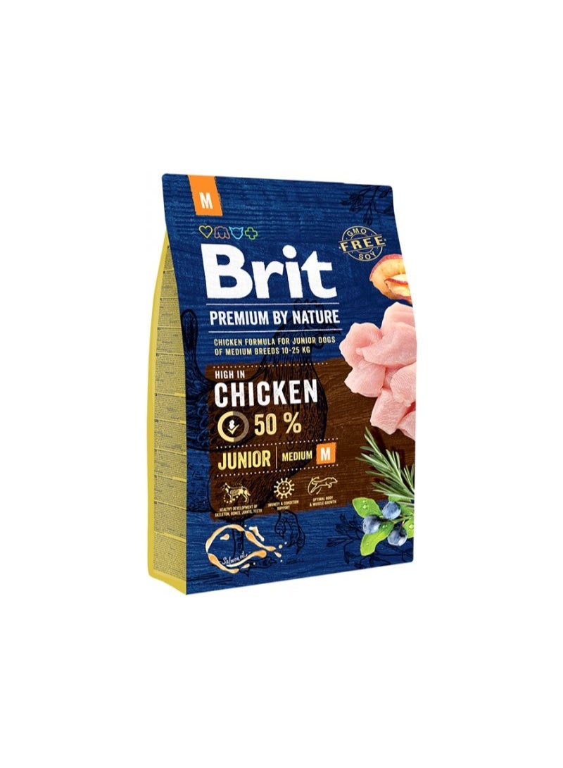 Brit Premium by Nature: Junior Medium, Chicken -3kg - Image 1