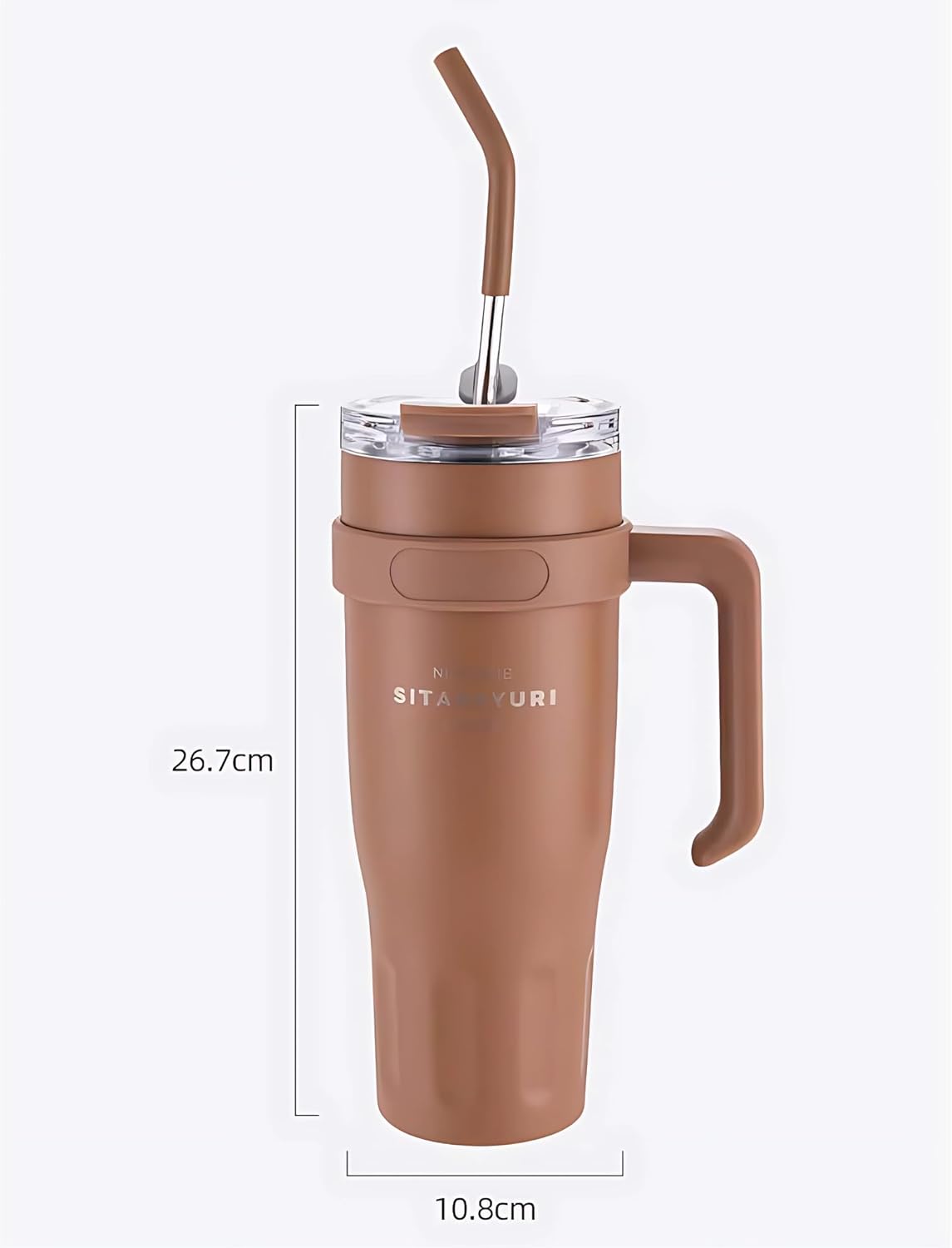 كوب سفر معزول ومقاوم للتسرب مع غطاء وقشة، سعة 40 أ...