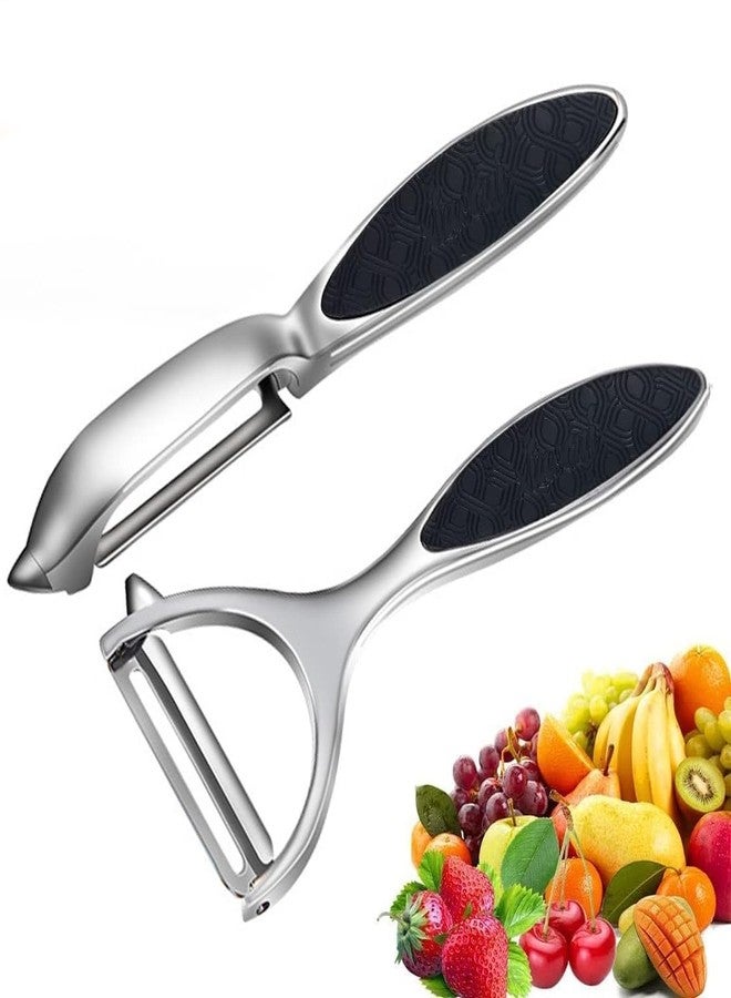 Leaflai Vegetable Peeler, Potato Peelers for Kitchen Stainless Steel Multi-function Set Fruit Peeler For Kitchen and Household Tools Y & I Shape Swivel Blades with ​2 Orange Citrus Peelers - Image 1