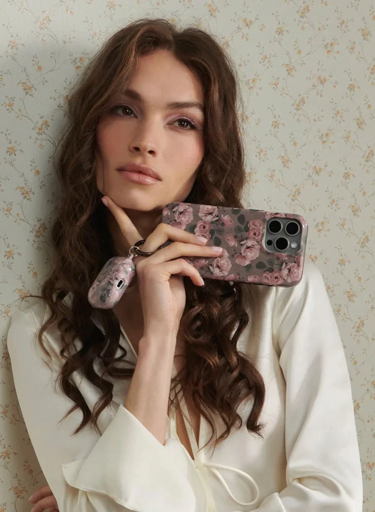 بورجا جراب iPhone متوافق مع iPhone 16 PRO - جراب هجين من طبقتين صلبتين + جراب واقٍ من السيليكون - Vintage Glamour - غطاء هاتف محمول مقاوم للخدش والصدمات