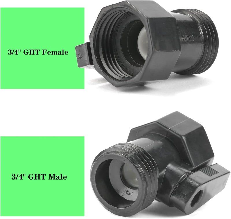 Sanpaint 4 Pack 3/4" Garden Hose Shut Off Valve,1-Way Restricted-Flow Water Shut-Off, Fits 3/4 Inch Hose Connector - Image 2