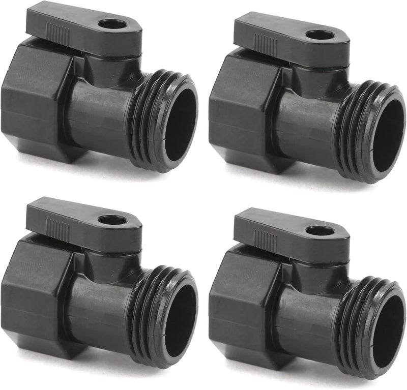 Sanpaint 4 Pack 3/4" Garden Hose Shut Off Valve,1-Way Restricted-Flow Water Shut-Off, Fits 3/4 Inch Hose Connector - Image 1
